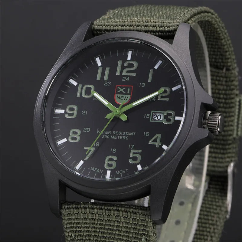 XINEW Nylon Band Quartz Watch – Military Casual Wristwatch for Men