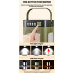 Foldable Solar Camping Light – 2000mAh Power Bank for Outdoor Hiking Tent