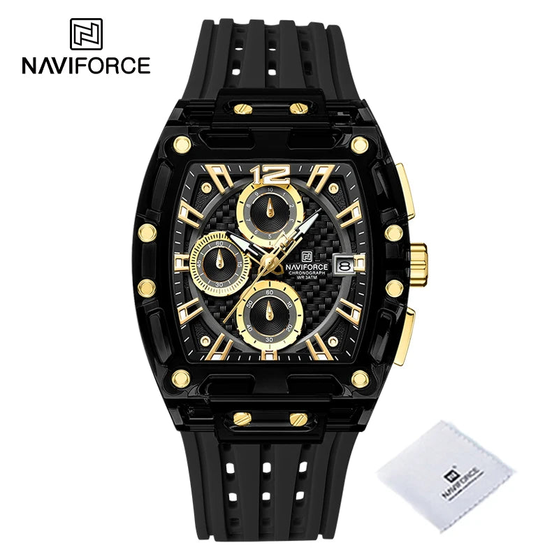 NAVIFORCE Silicone Chronograph Watch – Waterproof Sport Accessory for Men