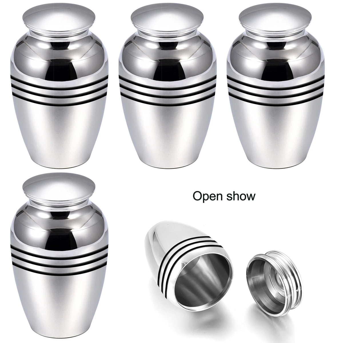 Mini Metal Keepsake Urns – Silver Cremation Vessels for Human or Pet Ashes