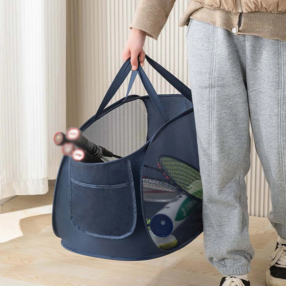 Foldable Mesh Laundry Basket – Large Breathable Storage for Home Organization