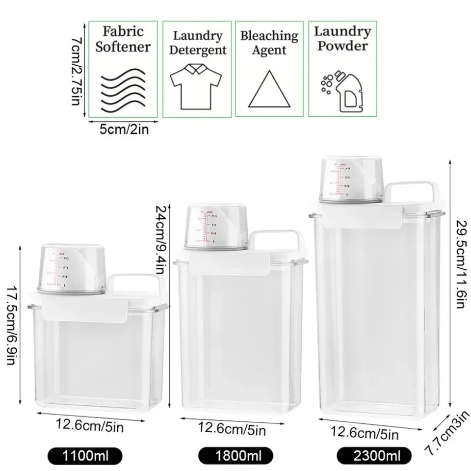 Airtight Laundry Detergent Storage Container – Multi-Size Powder Organizer for Home