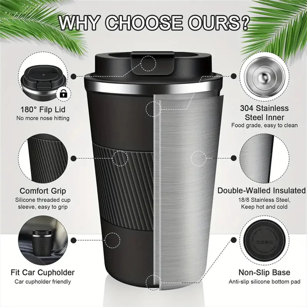 Stainless Steel Vacuum Insulated Mug – Leak-Proof Travel Cup for Outdoor Sports