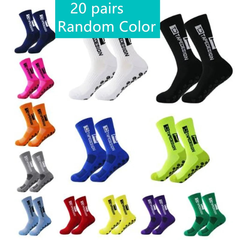 Non-Slip Silicone Grip Sports Socks – Mid-Calf Athletic Gear for Football Yoga