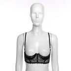 Wetlook Leather Push Up Bralette – Underwire Lace Lingerie for Sexy Cosplay