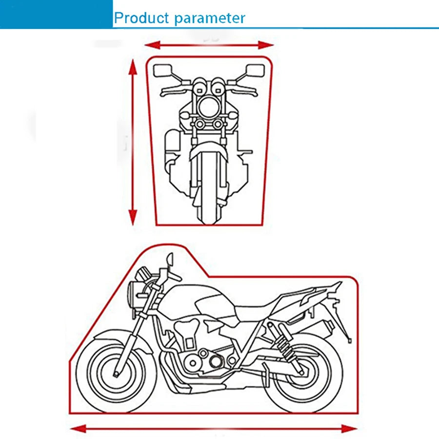 Universal Waterproof Motorcycle Cover – UV Protective Shield for Outdoor Storage