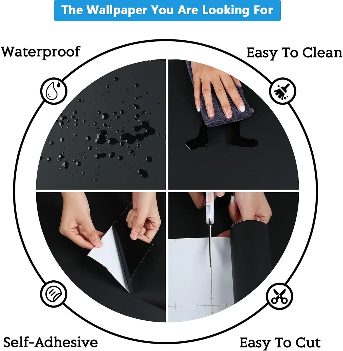 Self-Adhesive Vinyl Wallpaper – Waterproof Film for Kitchen and Bathroom Decor