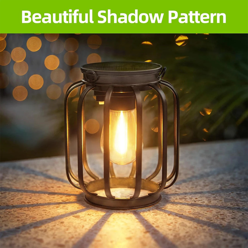 Solar LED Lantern – Waterproof Warm White Light for Outdoor Garden Decor