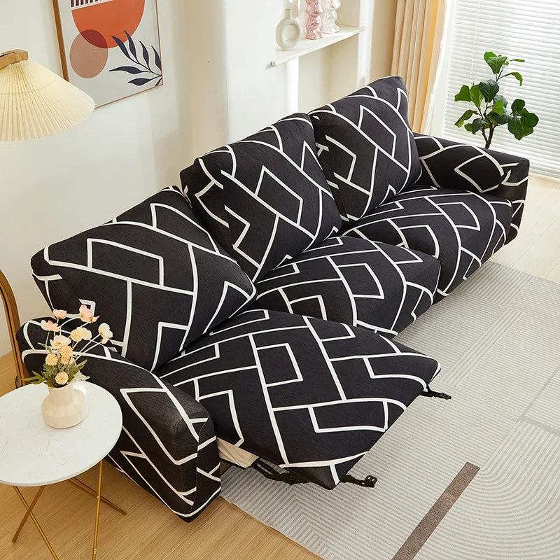 Printed Elastic Recliner Cover – Stretch Slipcover for Living Room Furniture