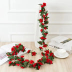 Artificial Rose Vine – 250cm Silk Flower Garland for Wedding Home Decor