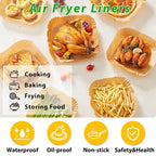 Square Parchment Paper Liners – 23cm Non-Stick Sheets for Air Fryer Roasting