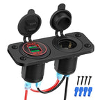 Dual USB Socket Panel – Waterproof QC3.0 Quick Charge for Car Boat RV