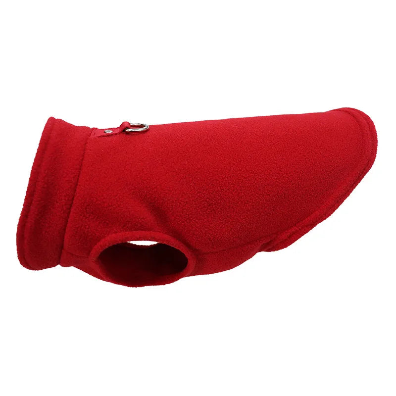 Fleece Dog Sweater with D-Ring – Soft Winter Warmth for Small Pets