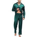 Silk Long Sleeve Pyjama Set – Plus Size Sleepwear for Men