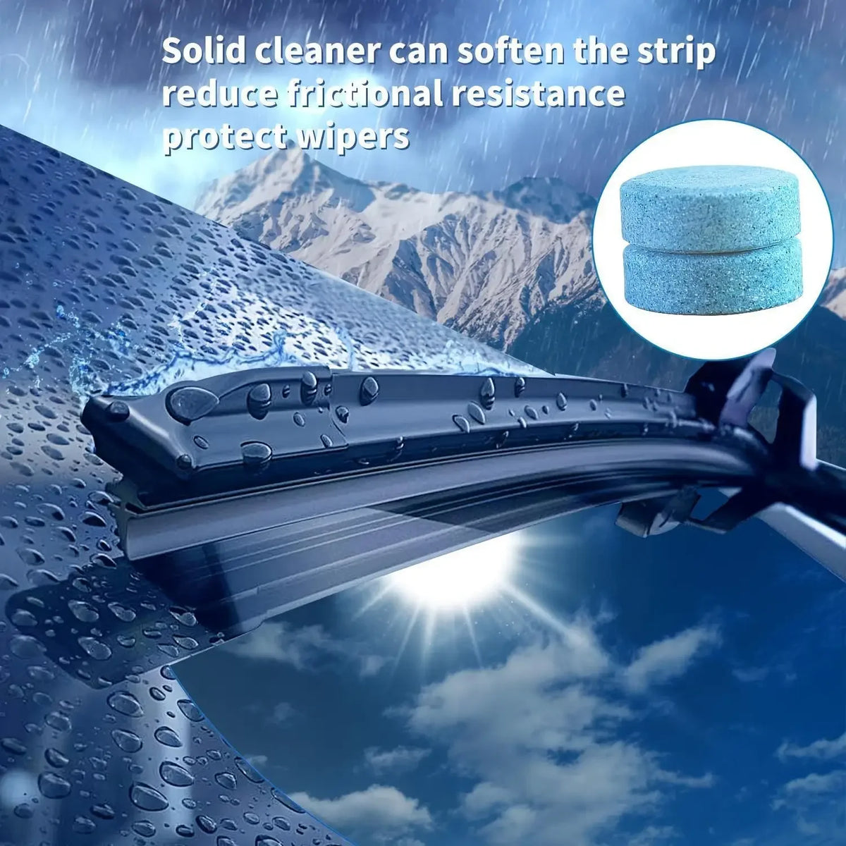 Effervescent Wiper Fluid Tablets – Concentrated Cleaner for Car Windshields