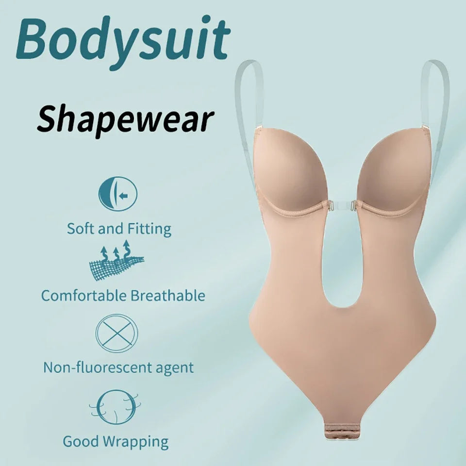 Backless Bodysuit Shapewear – Tummy Control Thong for Invisible Slimming Support