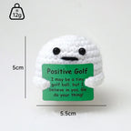 Handmade Wool Crochet Dog Doll – Positive Affirmation Plush for Home Decor