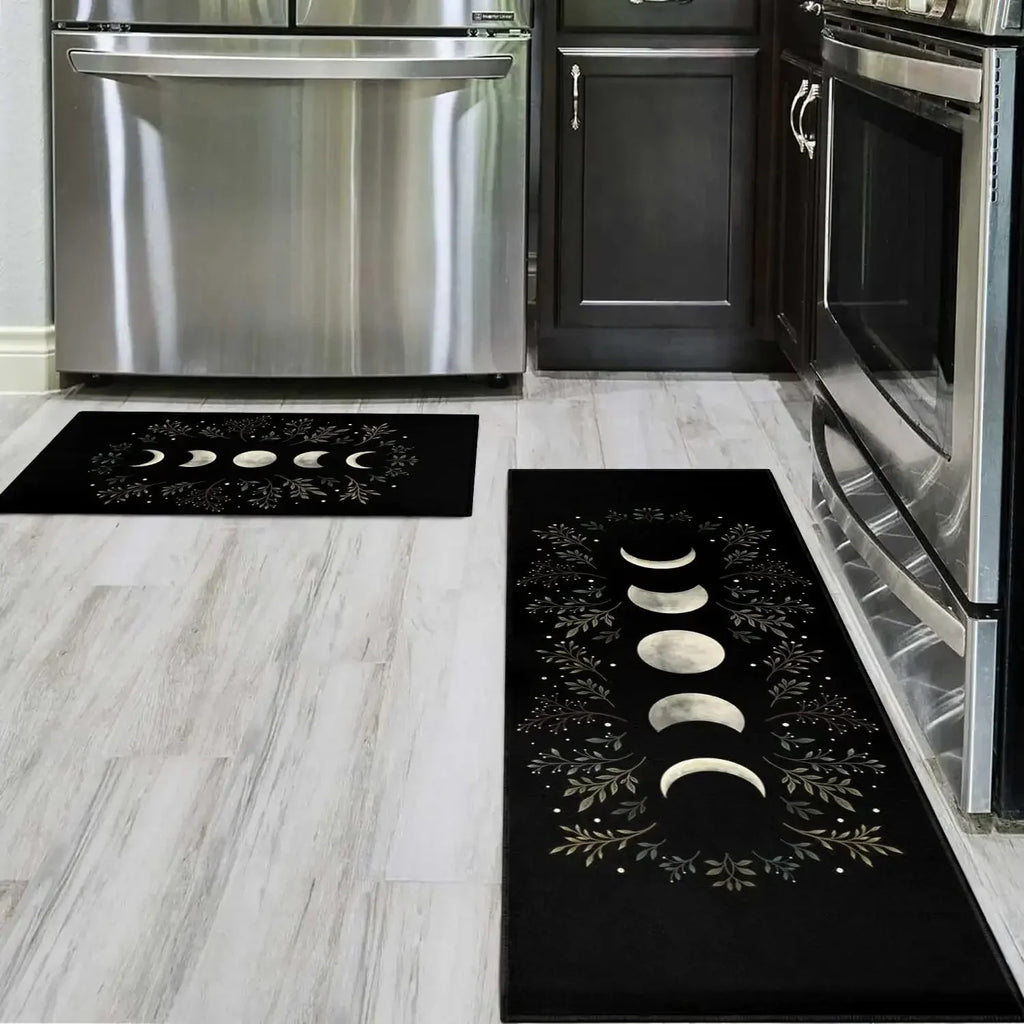 Gothic Moon Kitchen Runner – Anti-slip Printed Floor Mat for Witchy Home Decor