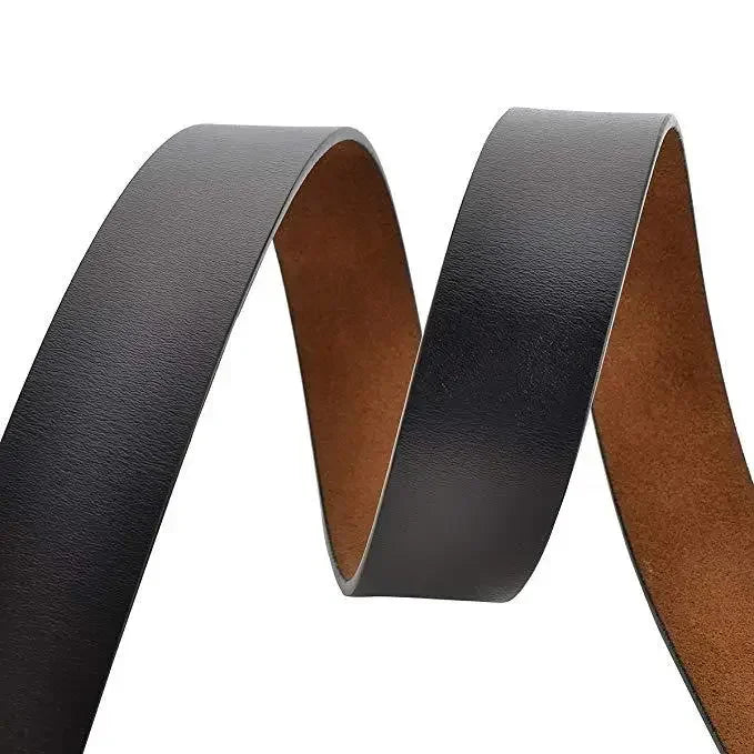 Genuine Leather Mens Belt – Adjustable Luxury Cowskin Strap for Jeans