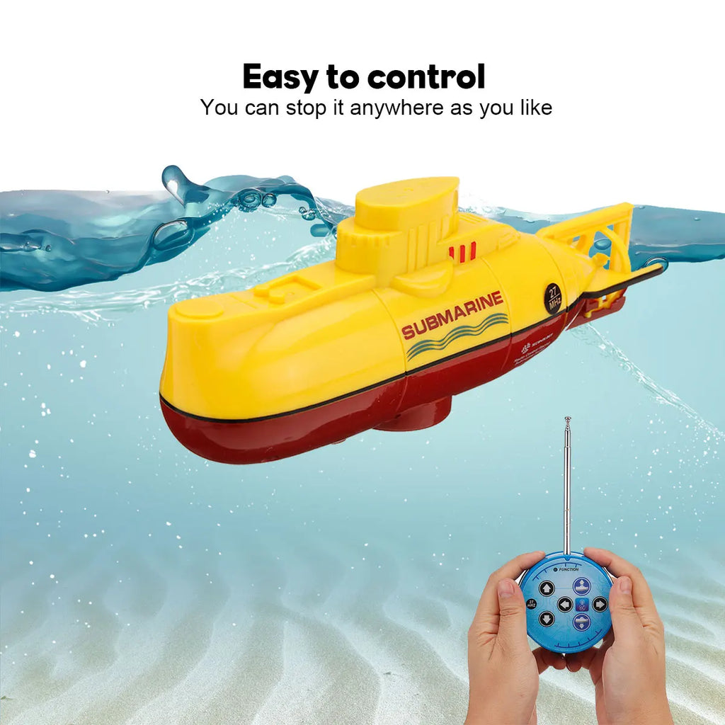 Mini RC Submarine – Waterproof Simulation Boat Toy for Kids Pool Play