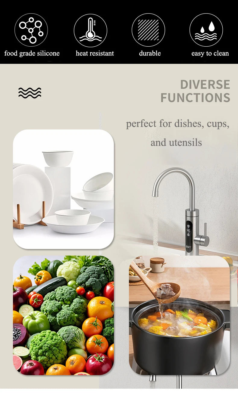 Silicone Dish Drying Mat – Non-Slip Heat Resistant Pad for Kitchen Counters