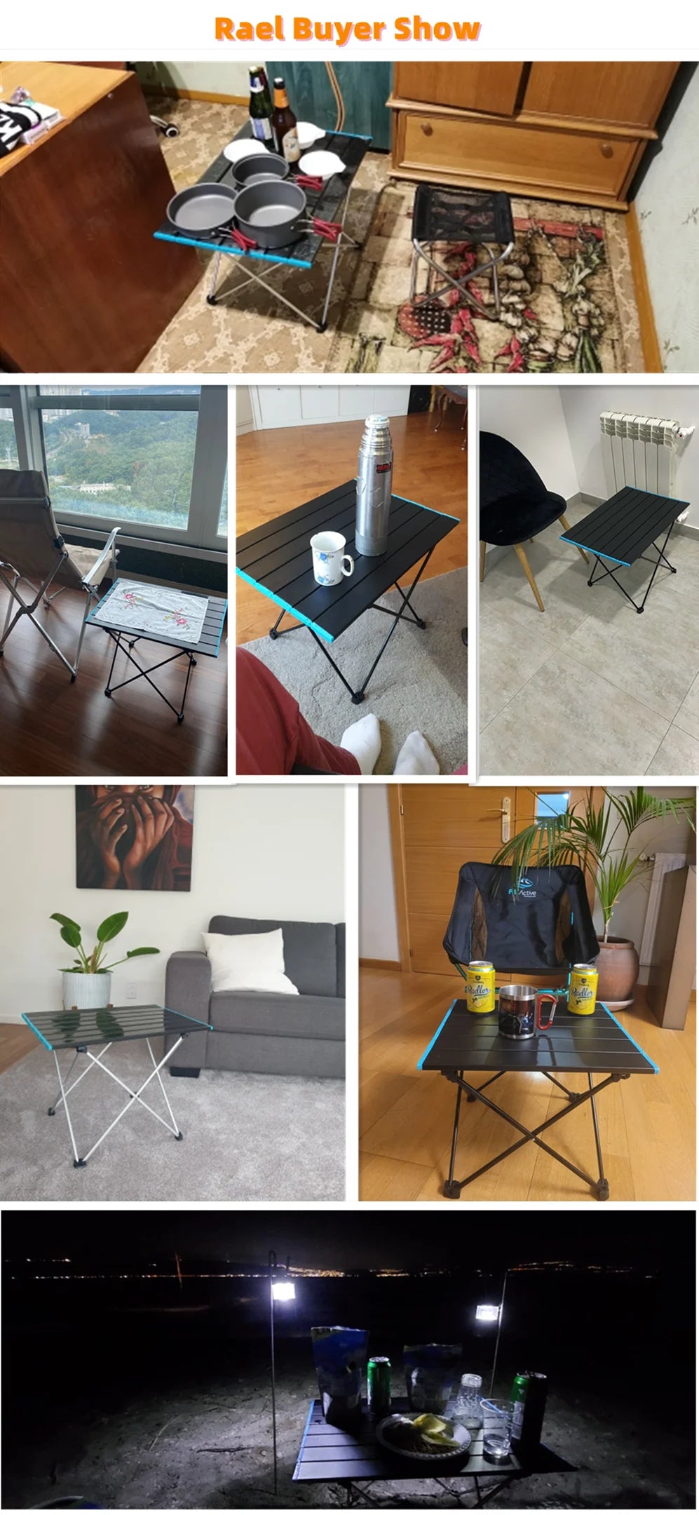 Portable Aluminum Camping Table – Foldable Outdoor Desk for Picnic and BBQ