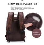 Split Leather Laptop Backpack – Large 14 Inch Travel Bag for Men