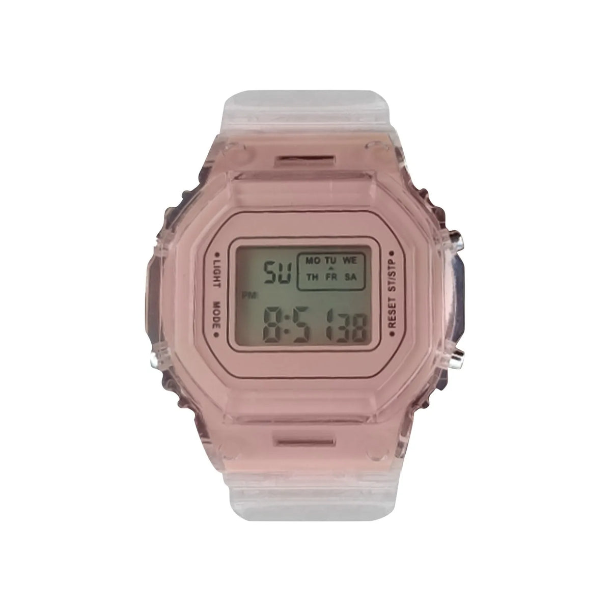 Transparent Digital Sport Wristwatch – Unisex Timepiece for Kids and Adults