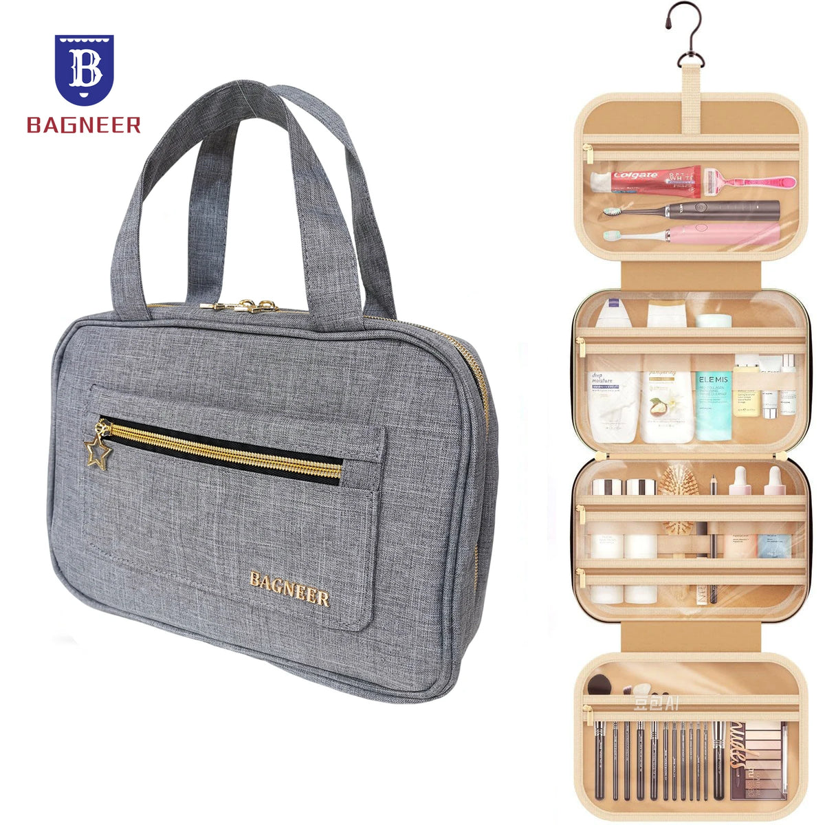 Foldable Toiletry Bag – Waterproof Travel Organizer for Cosmetic Storage