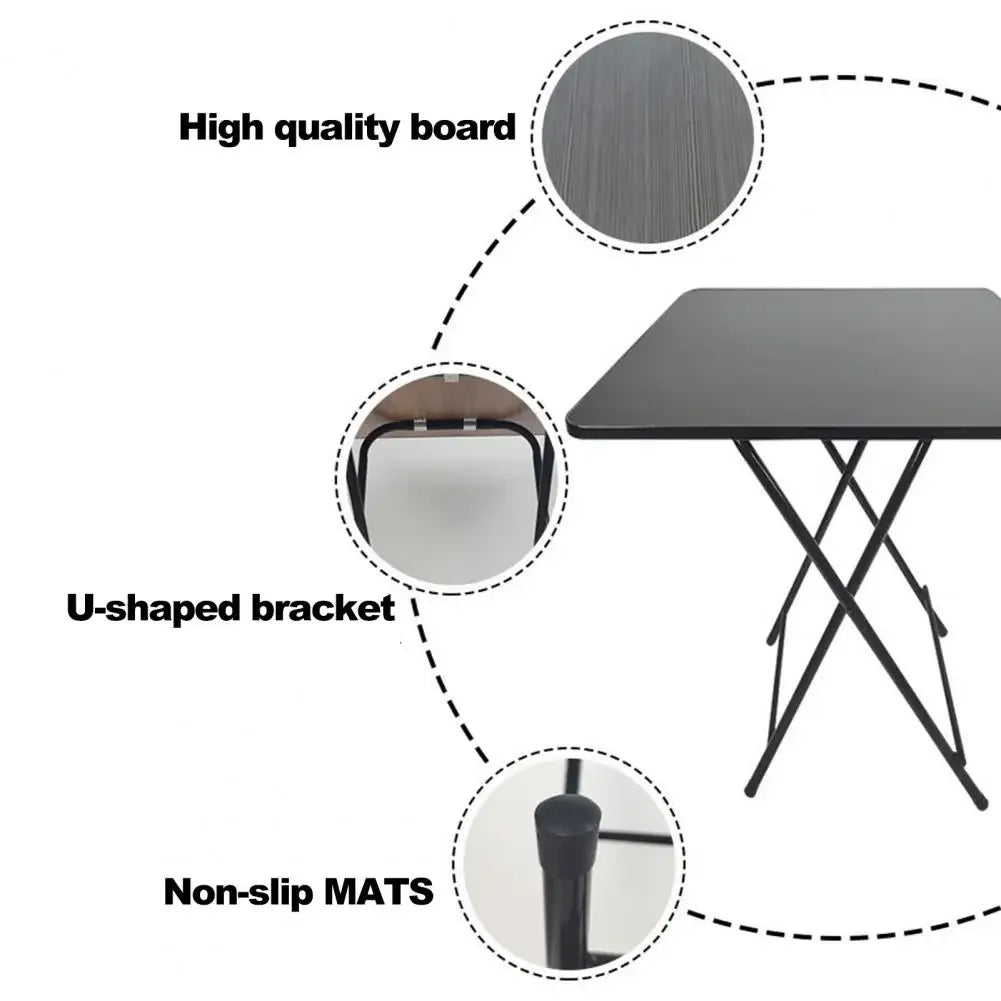 Foldable Square MDF Dining Table – Compact 4 Person Desk for Home Office