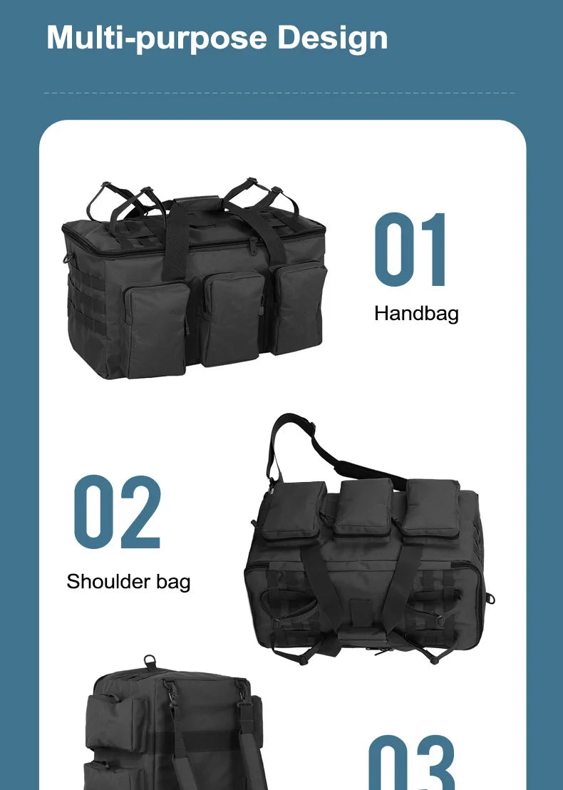 55L Tactical Duffel Backpack – Large Men's Bag for Hiking Travel and Gym