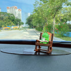 Frog Rocker Figurines – Cute Japanese Healing Decor for Office and Car