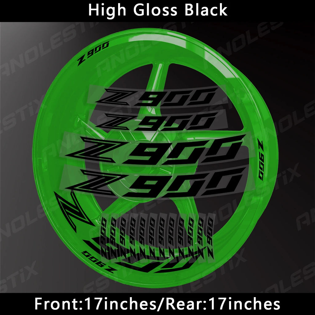 Reflective Motorcycle Rim Stripes – Wheel Hub Decals for Kawasaki Z900