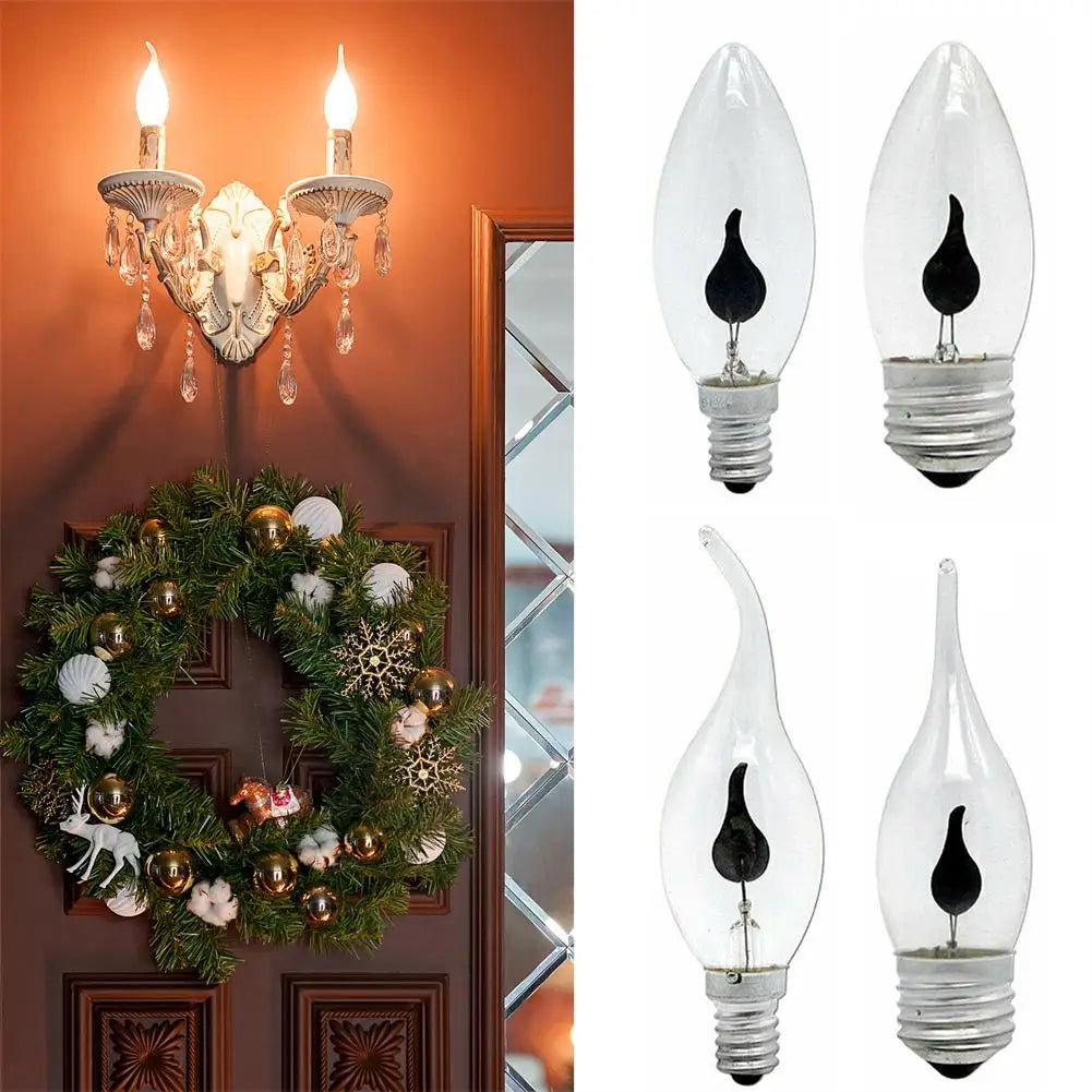 LED Flame Effect Candle Bulb – Vintage Edison Fire Lamp for Home Decor
