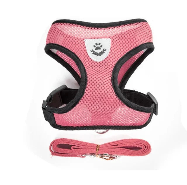 Adjustable Mesh Cat and Dog Harness – Reflective Breathable Vest for Walking