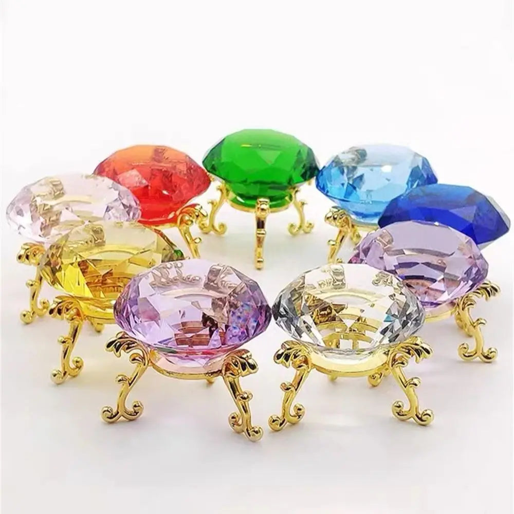 Crystal Diamond Paperweight – Giant Cut Glass Gem for Office Decor Gifts