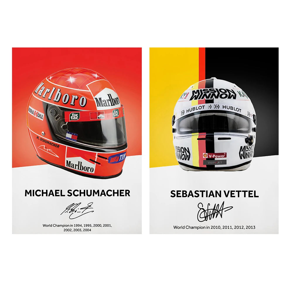 Formula 1 Helmet Canvas Art – Racing Poster Print for Sports Wall Decor