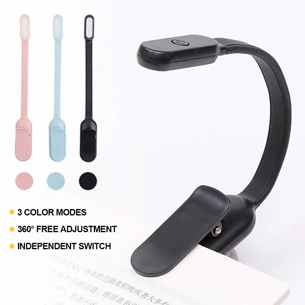 Rechargeable Clip-On Reading Lamp – Adjustable LED Book Light for Travel