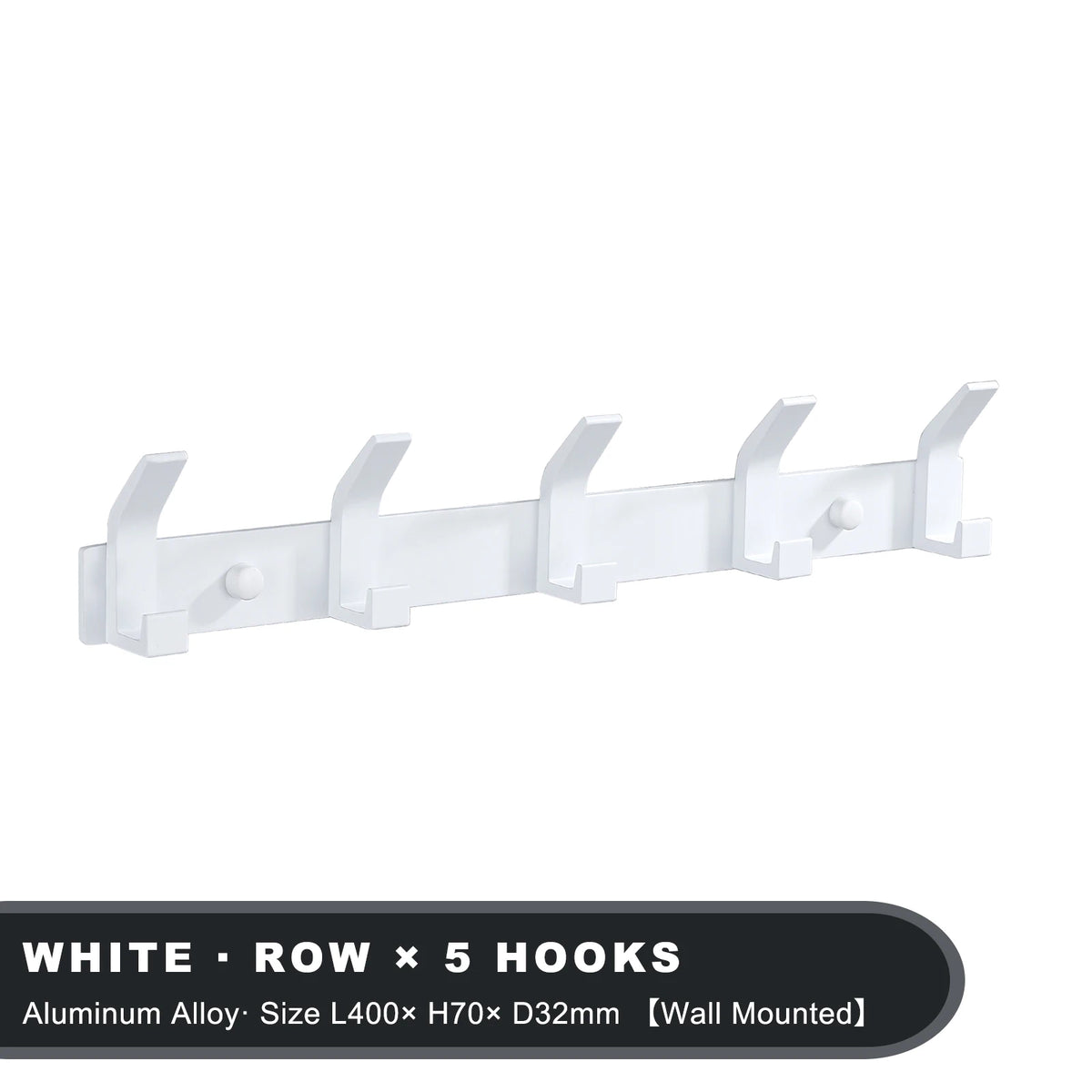 Modern Aluminum Wall Hooks – Black Towel Hanger for Bathroom and Coat Storage