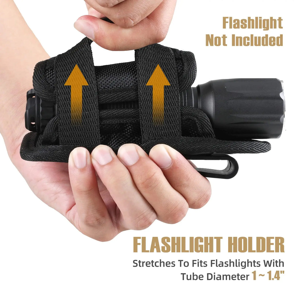 Rotatable Tactical Flashlight Pouch – 360 Degree Belt Clip for Outdoor Gear