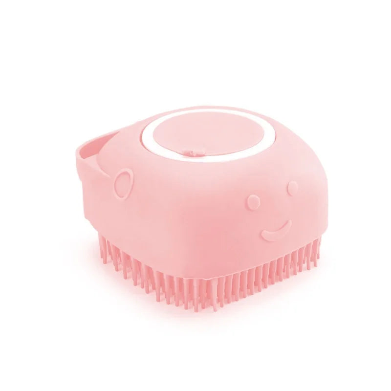 Silicone Pet Grooming Gloves – Shampoo Dispensing Brush for Dog Bathing