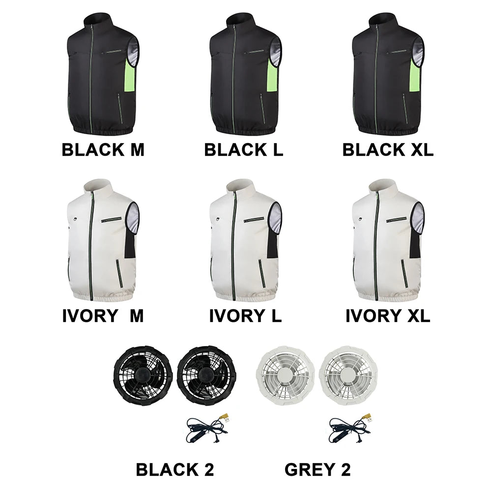 Cooling Fan Vest – Air Conditioned Heat Resistant Jacket for Outdoor Fishing Hiking
