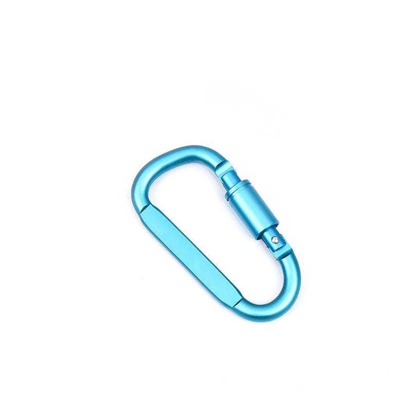 Aluminum D-Shaped Carabiners – 8cm Tactical Clips for Outdoor Camping Gear