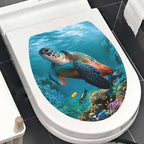 Decorative Toilet Seat Decal – Underwater Sea Shell Art for Bathroom Decor
