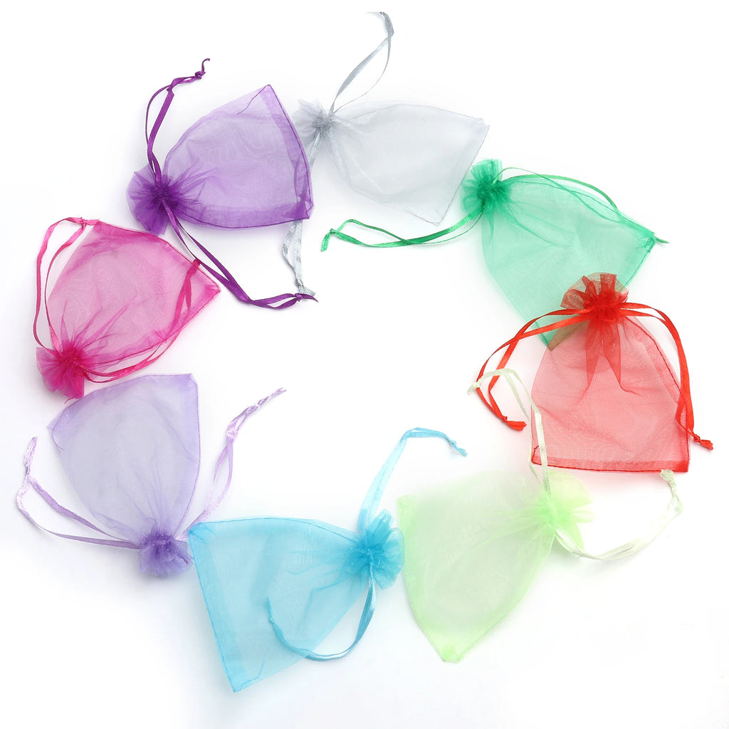 Organza Drawstring Pouches – Sheer Jewelry Gift Bags for Wedding Party Favors