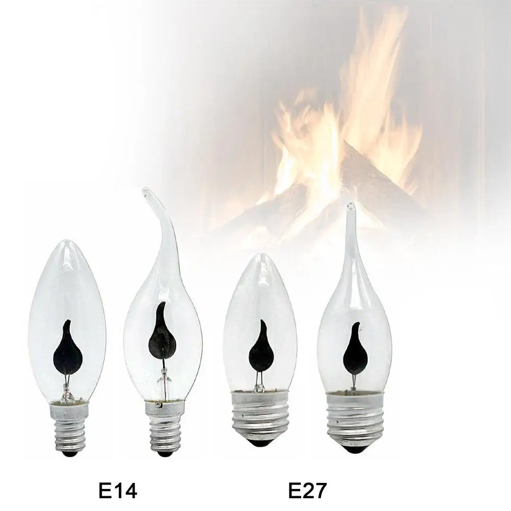 LED Flame Effect Candle Bulb – Vintage Edison Fire Lamp for Home Decor