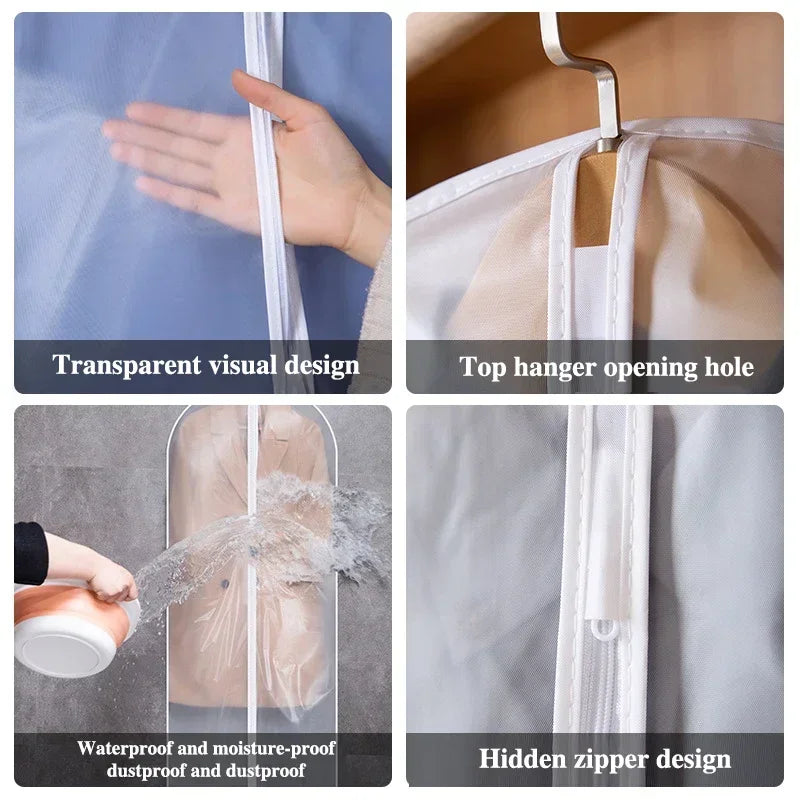 Transparent Zippered Garment Bag – Dustproof Cover for Suit and Dress Storage