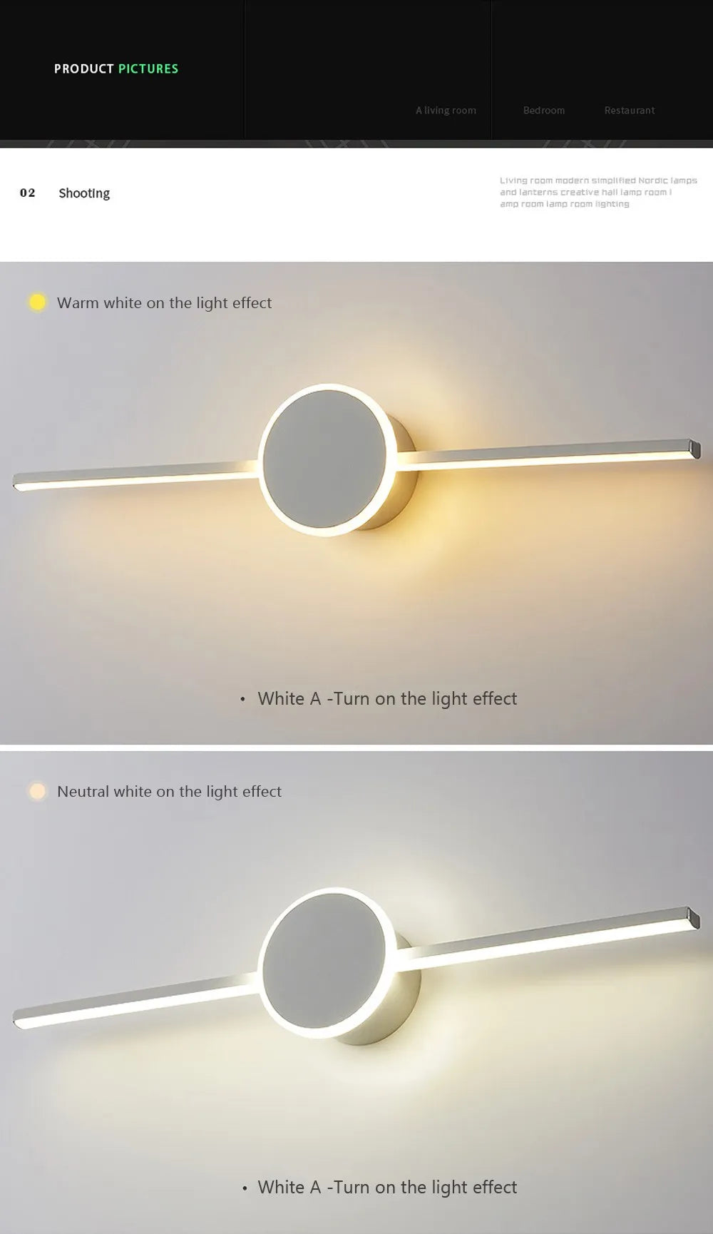 Modern LED Wall Sconce – Minimalist Mirror Lighting for Bathroom and Bedroom