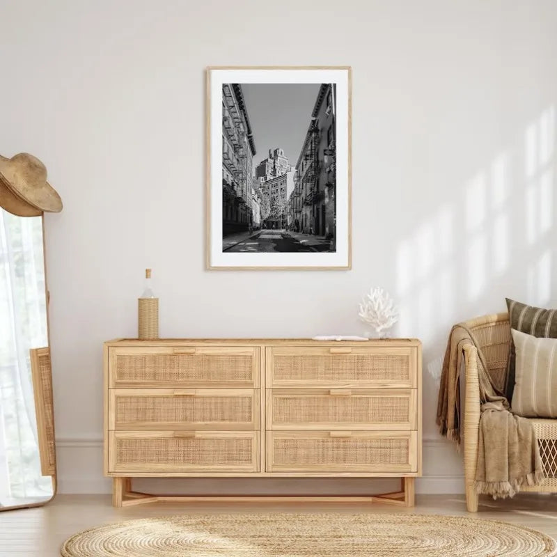 NYC Map Canvas Wall Art – Black and White Cityscape Print for Home Decor
