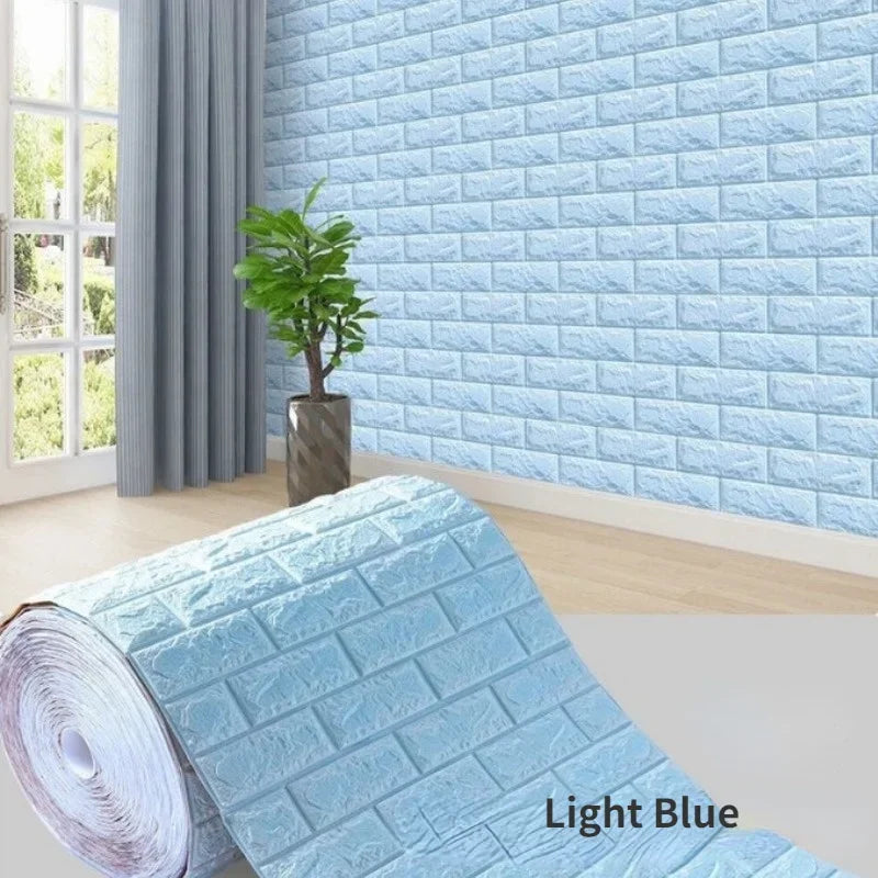 3D Self-Adhesive Brick Wallpaper – Peel and Stick Decor for Home DIY Projects